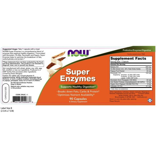 Now Foods Super Enzymes 90 Capsules