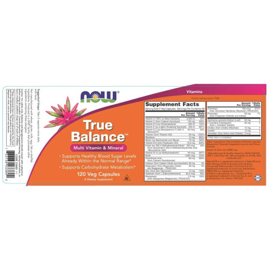 Now Foods True Balance Multi Vitamin and Mineral 120 Capsules