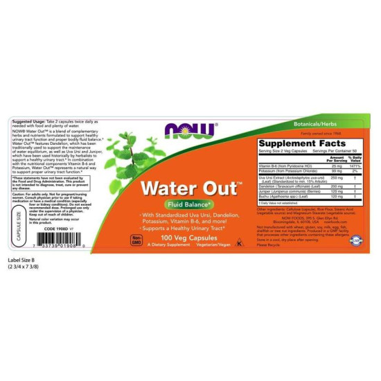 Now Foods Water Out Herbal Diuretic 100 Capsules