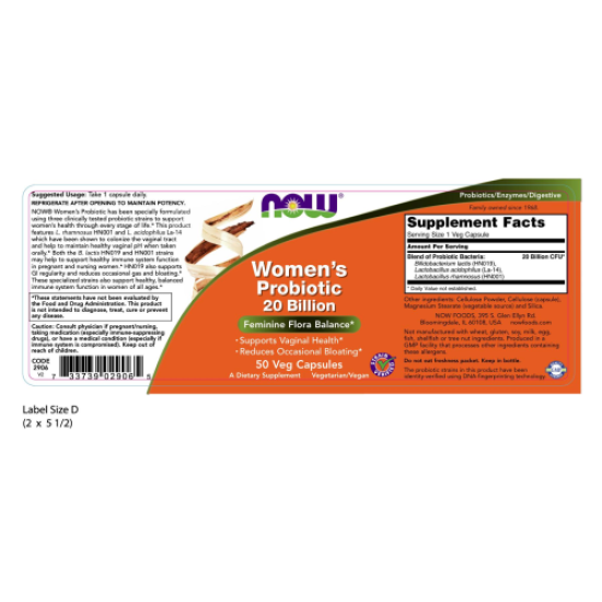 Now Foods Women's Probiotic 20 Billion 50 Capsules