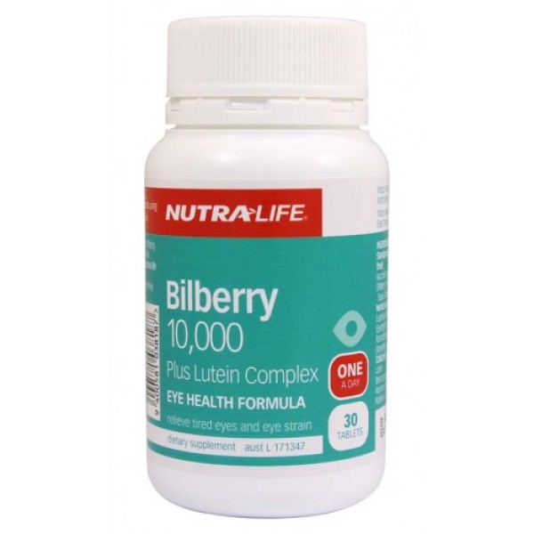 Nutralife Bilberry 10,000 Plus Lutein Complex 30 Tablets