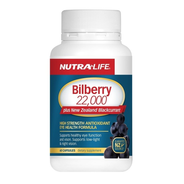 Nutralife Bilberry 22,000 Plus New Zealand Blackcurrant 60 Capsules