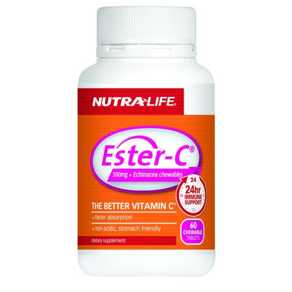 Nutralife Ester C 500mg + Echinacea 60 Chewables