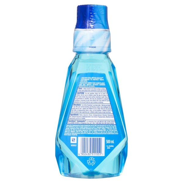 Oral B Pro-Health Alcohol Free Mouth Rinse 500ml