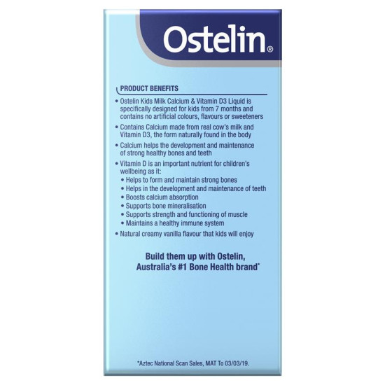 Ostelin Kids Milk Calcium & Vitamin D3 Liquid - Help Your Kids to grow Taller