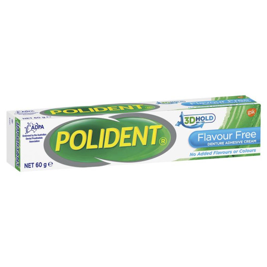 Polident Denture Adhesive Cream Flavour Free 60g