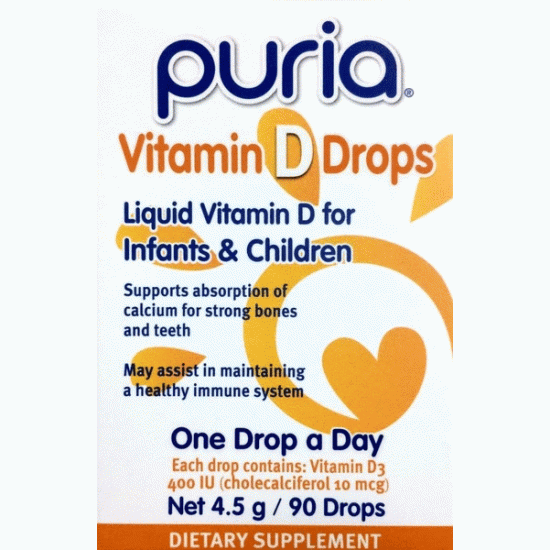 Puria Vitamin D Drops for Infants & Children 90 Drops