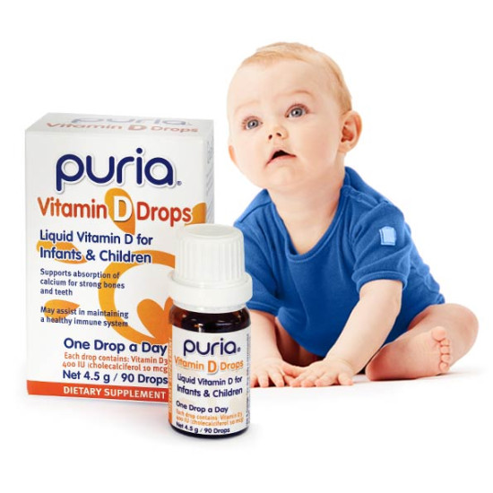 Puria Vitamin D Drops for Infants & Children 90 Drops