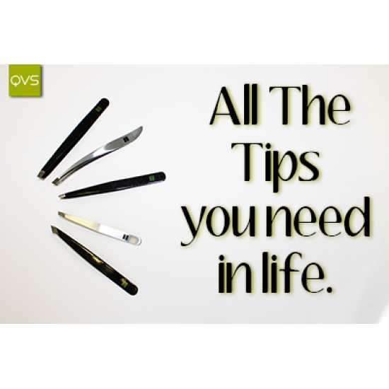 QVS Point Tip Tweezers Black