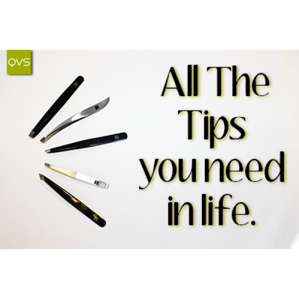 QVS Square Tip Tweezers Black