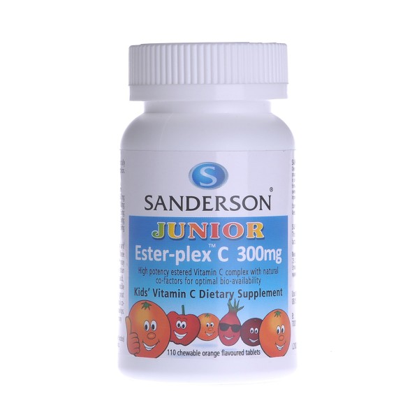 Sanderson Junior Ester-plex C 300mg Orange 110 Chewable Tablets