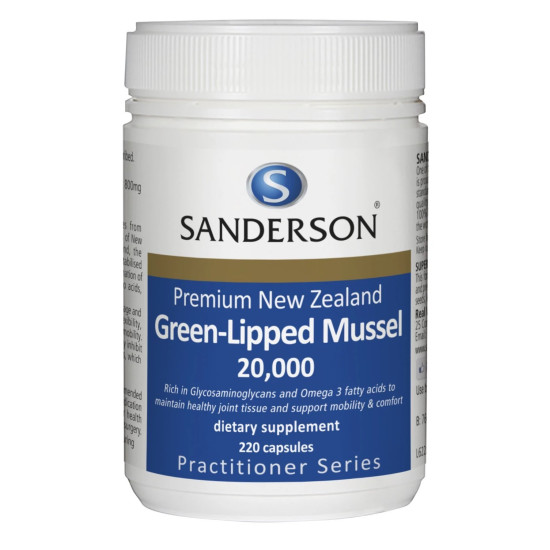 Sanderson Premium New Zealand Green-Lipped Mussel 20,000mg 220 Capsules