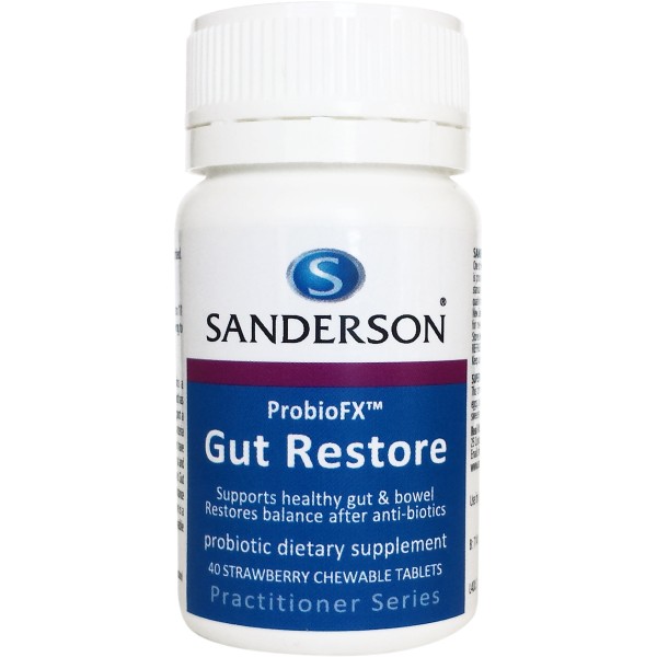 Sanderson Probiotic Gut Restore Strawberry Chewable 40 Tablets