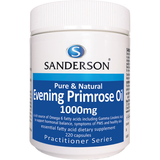 Sanderson Pure Evening Primrose Oil 1000mg 220 Capsules