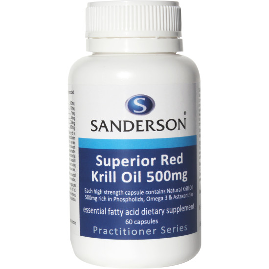 Sanderson Superior Red Krill Oil 500mg 60 Capsules