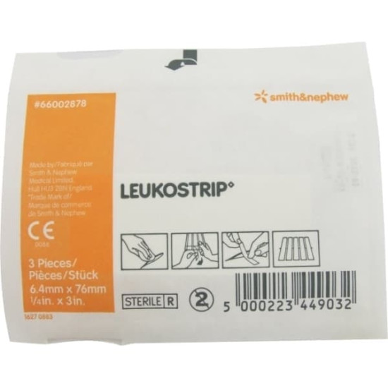 Smith & Nephew Leukostrip Steri Strip 6.4mmx7.6mm Single Unit