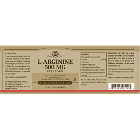 Solgar L-Arginine 500mg