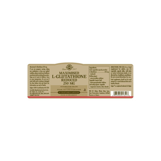 Solgar L-Glutathione Maximised 250mg