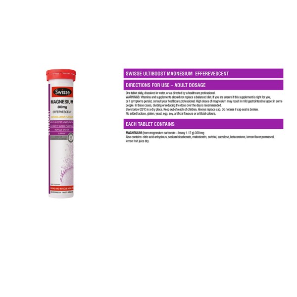 Swisse Ultiboost Magnesium Effervescents 40 Tablets