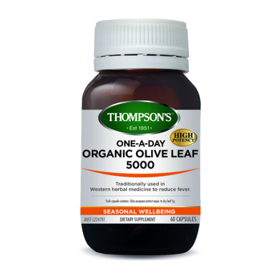 Thompson's Organic Olive Leaf 5000 One-A-Day 60 Capsules