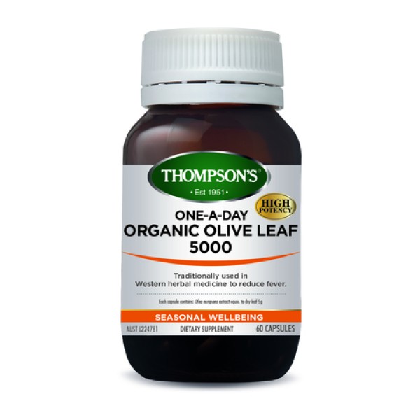 Thompson's Organic Olive Leaf 5000 One-A-Day 60 Capsules