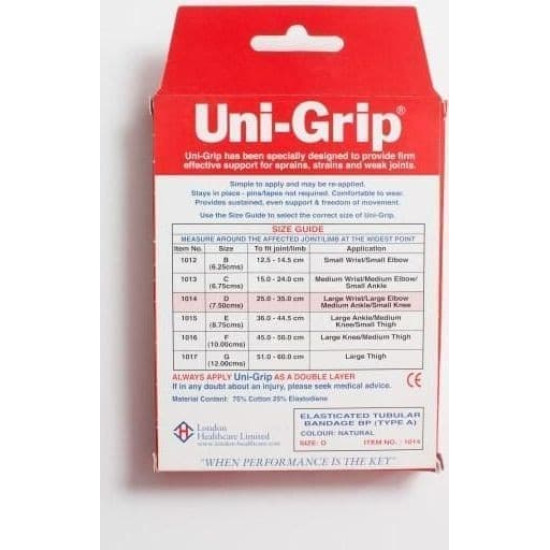 Uni Grip Elasticated Tubular Support Size G