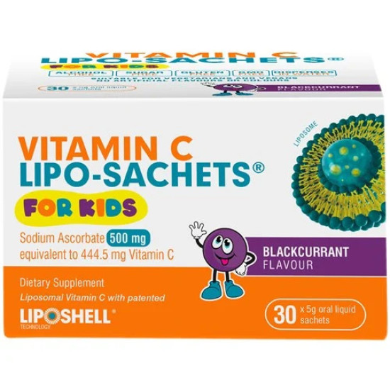 Vitamin C Lipo Sachets for Kids Blackcurrant Flavour