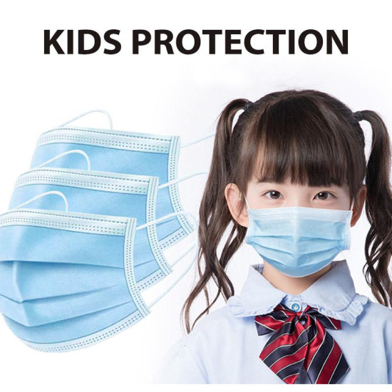 Kids Blue Surgical Face Masks - Latex Free