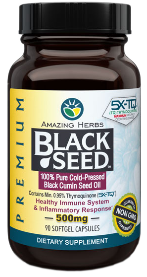 Amazing Herbs Black Seed Oil 500mg 90 Softgels