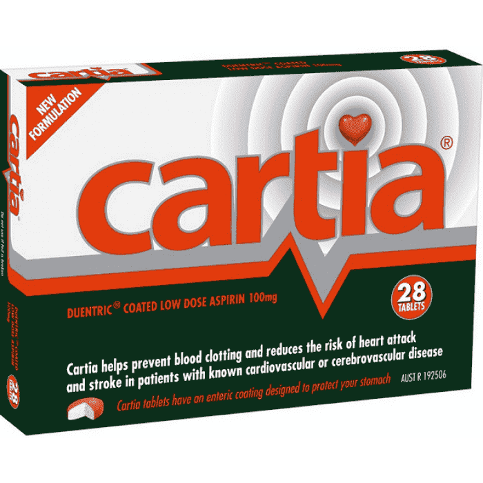 Cartia Aspirin 28 Tablets