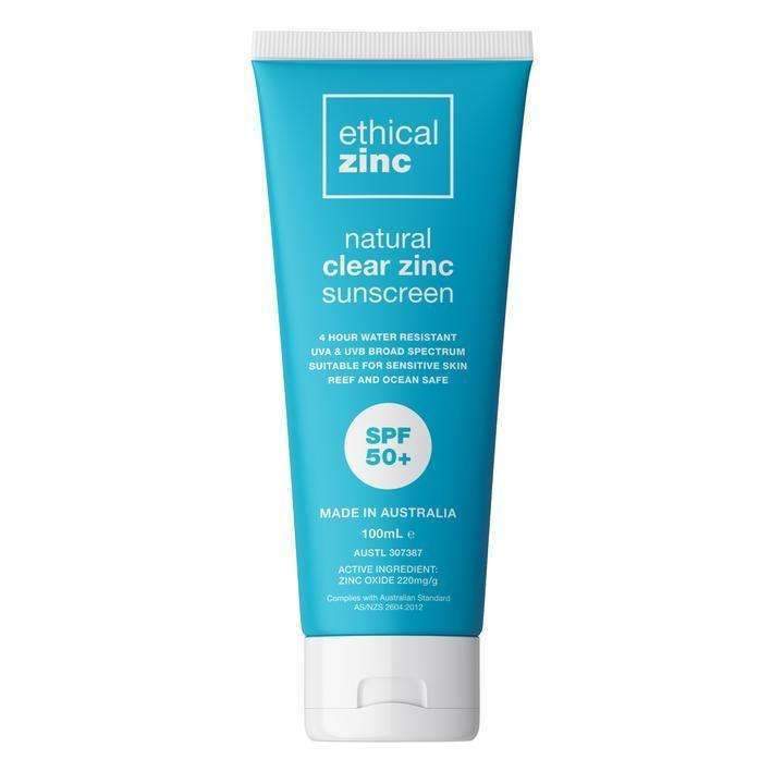 Ethical Zinc Natural Clear Zinc Sunscreen SPF50+ 100ml