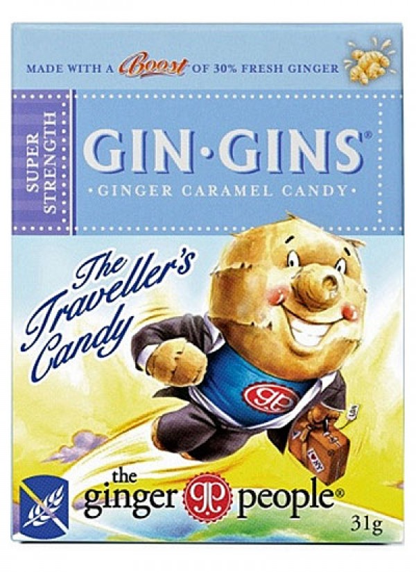 Gin Gins Chewy Ginger Candy Super Strength Travel Pack
