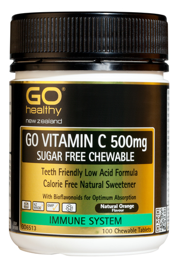 GO Healthy GO Vitamin C 500mg Sugar Free Chewable 100 Tablets