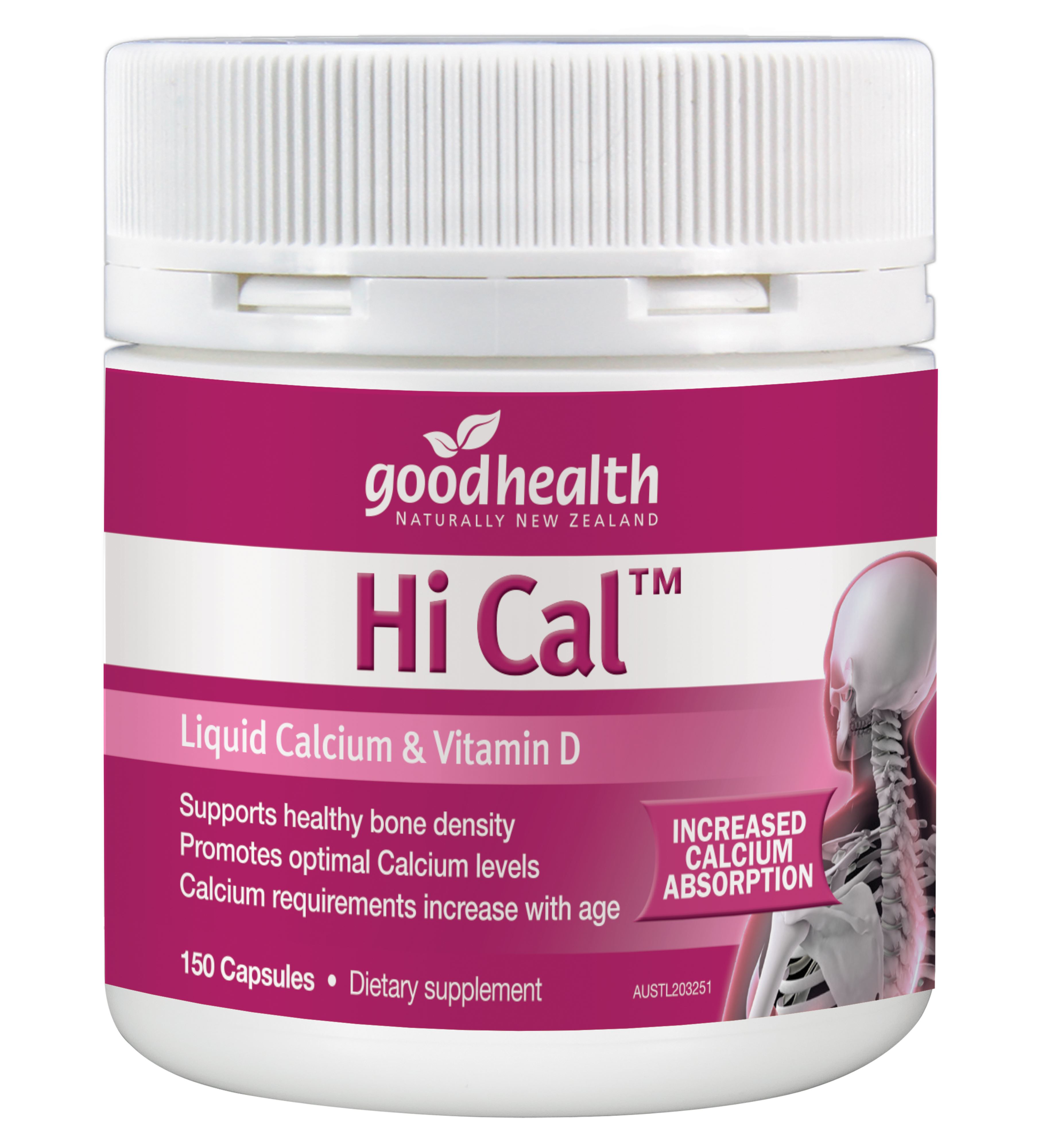 Good Health Hi Cal Liquid Calcium & Vitamin D 150 Capsules