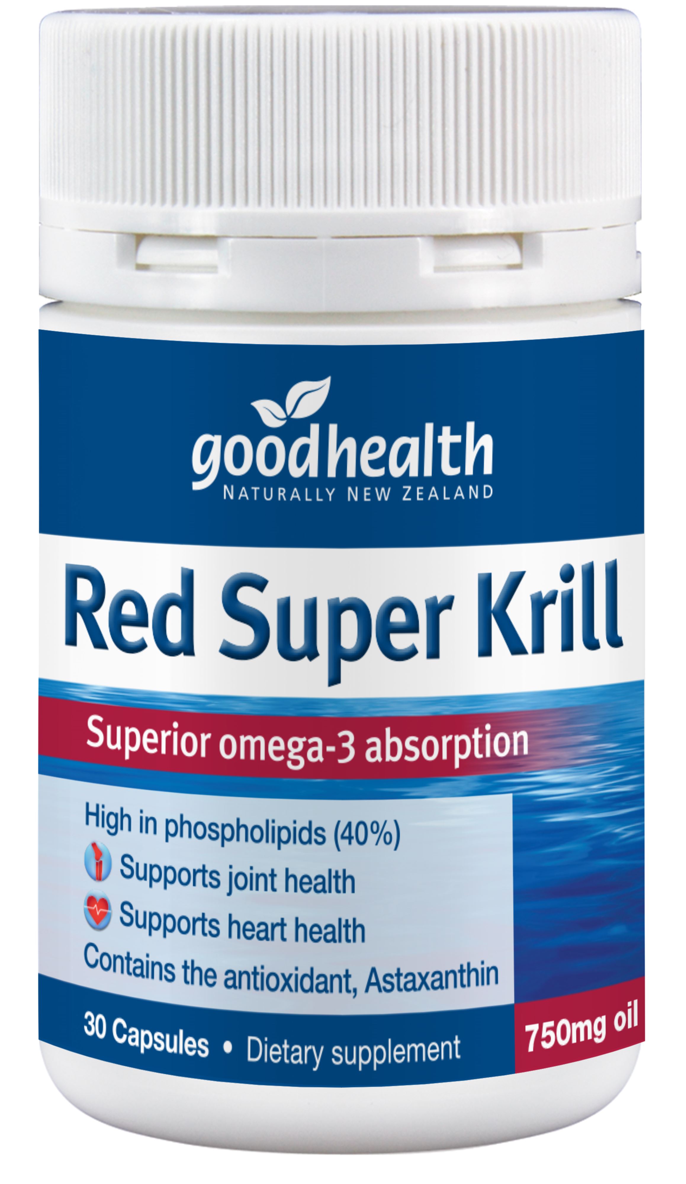 Good Health Red Super Krill 750mg 30 Capsules