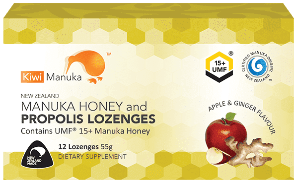 Kiwi Manuka Honey 12 Lozenges - Apple & Ginger
