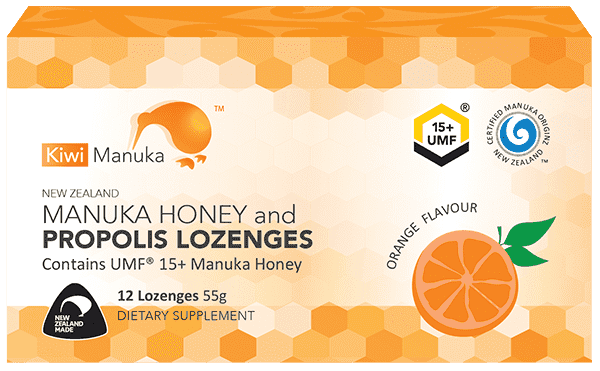 Kiwi Manuka Honey 12 Lozenges - Orange