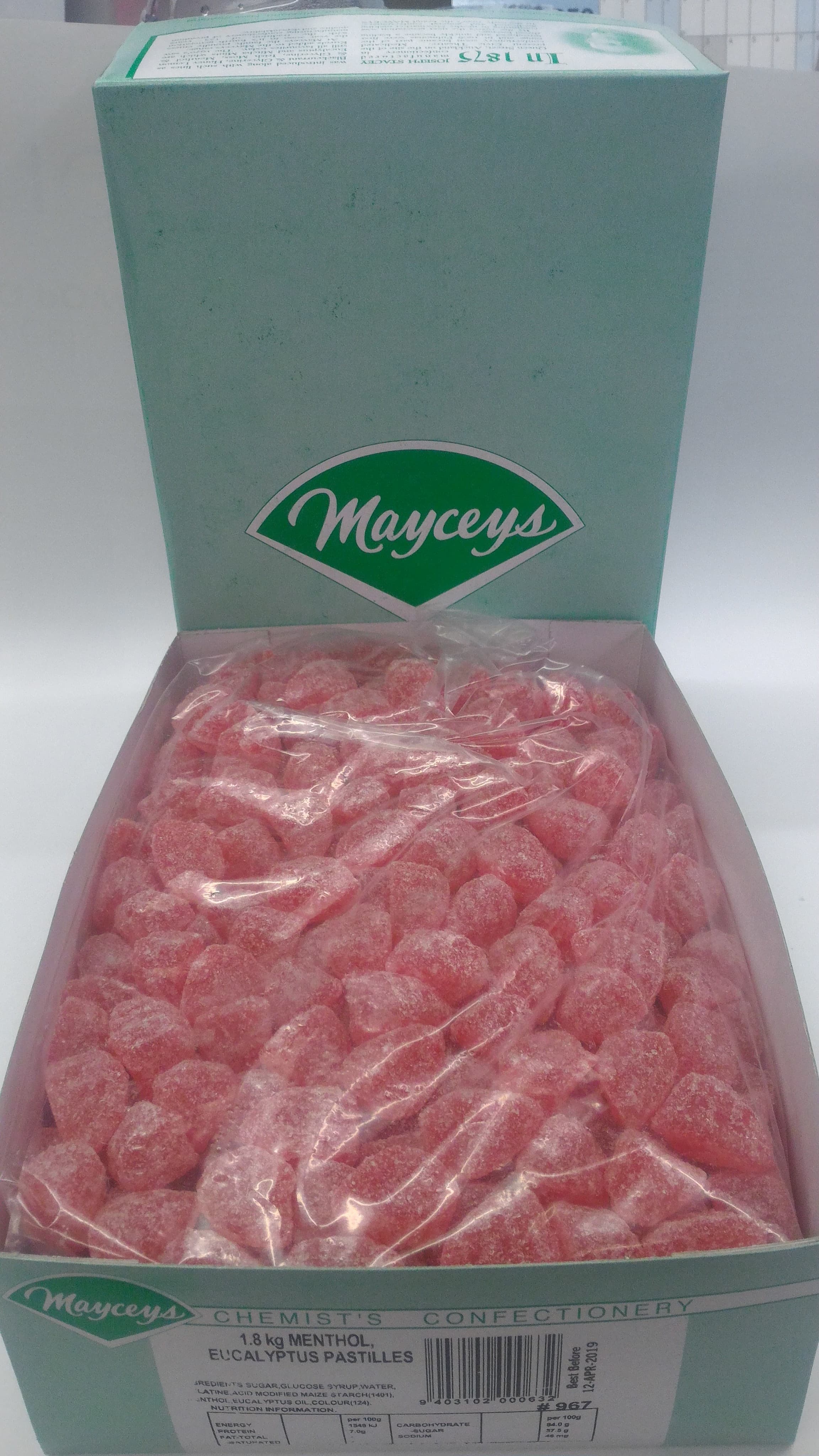 Mayceys Menthol Eucalyptus 1.8kg Per Box