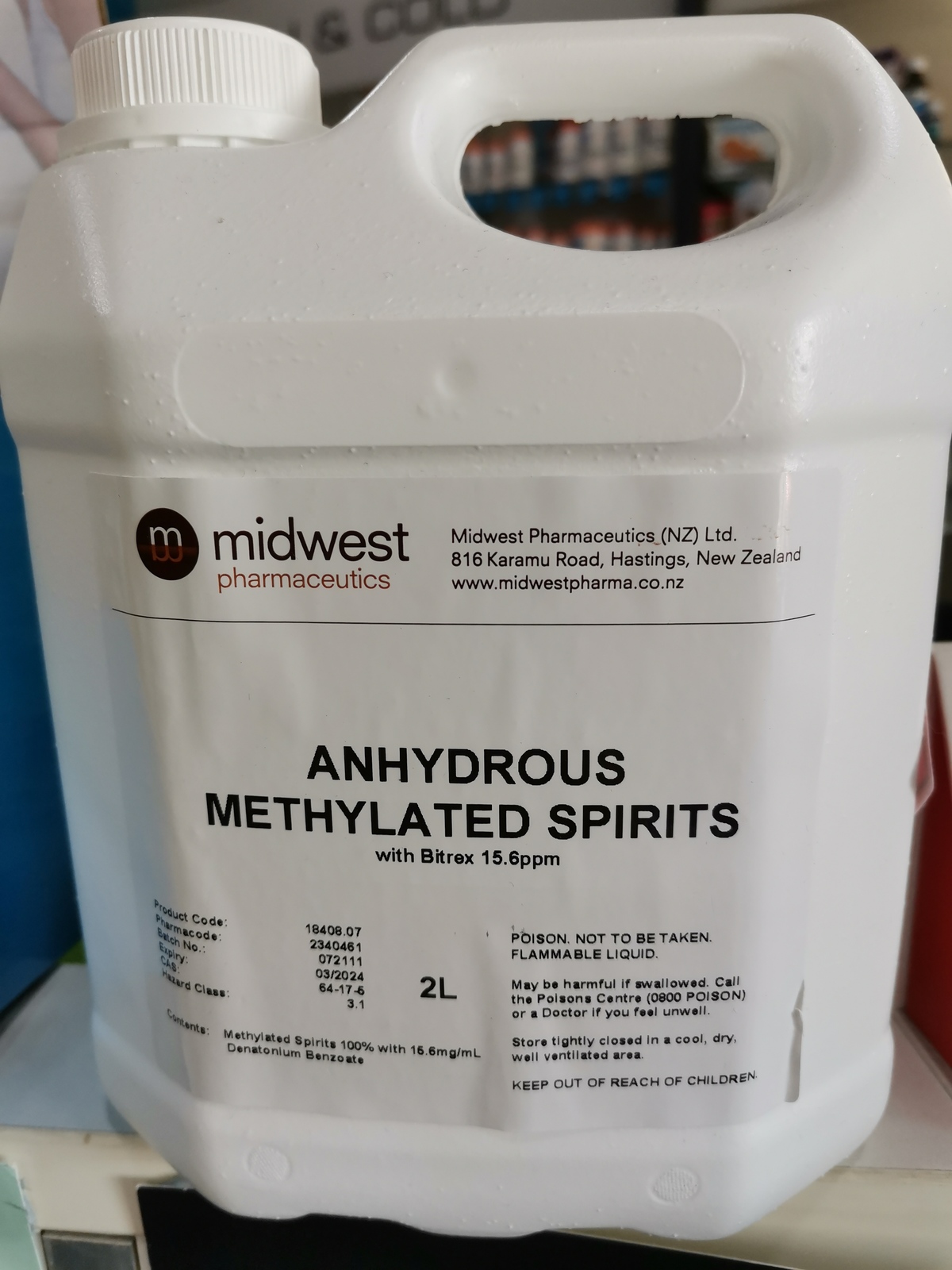 Midwest Anhydrous Methylated Spirits 2 Litre
