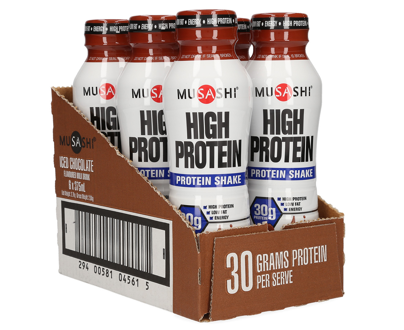 Musashi Protein Drink Iced Chocolate 375ml 6 Pk