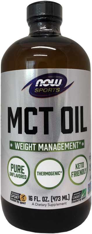 Now Foods MCT Oil 100% Pure in Glass Bottle 473ml