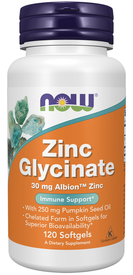 Now Foods Zinc Glycinate 150mg 120 Softgels