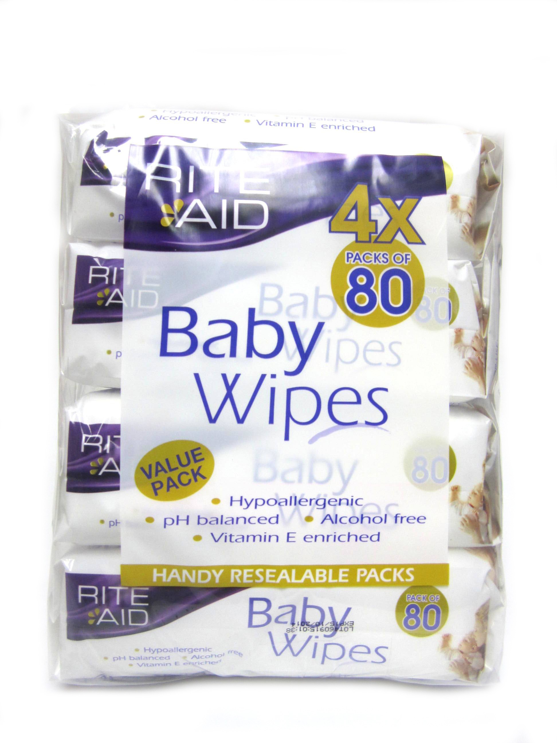 Rite Aid Baby Wipes 4 x packs of 80