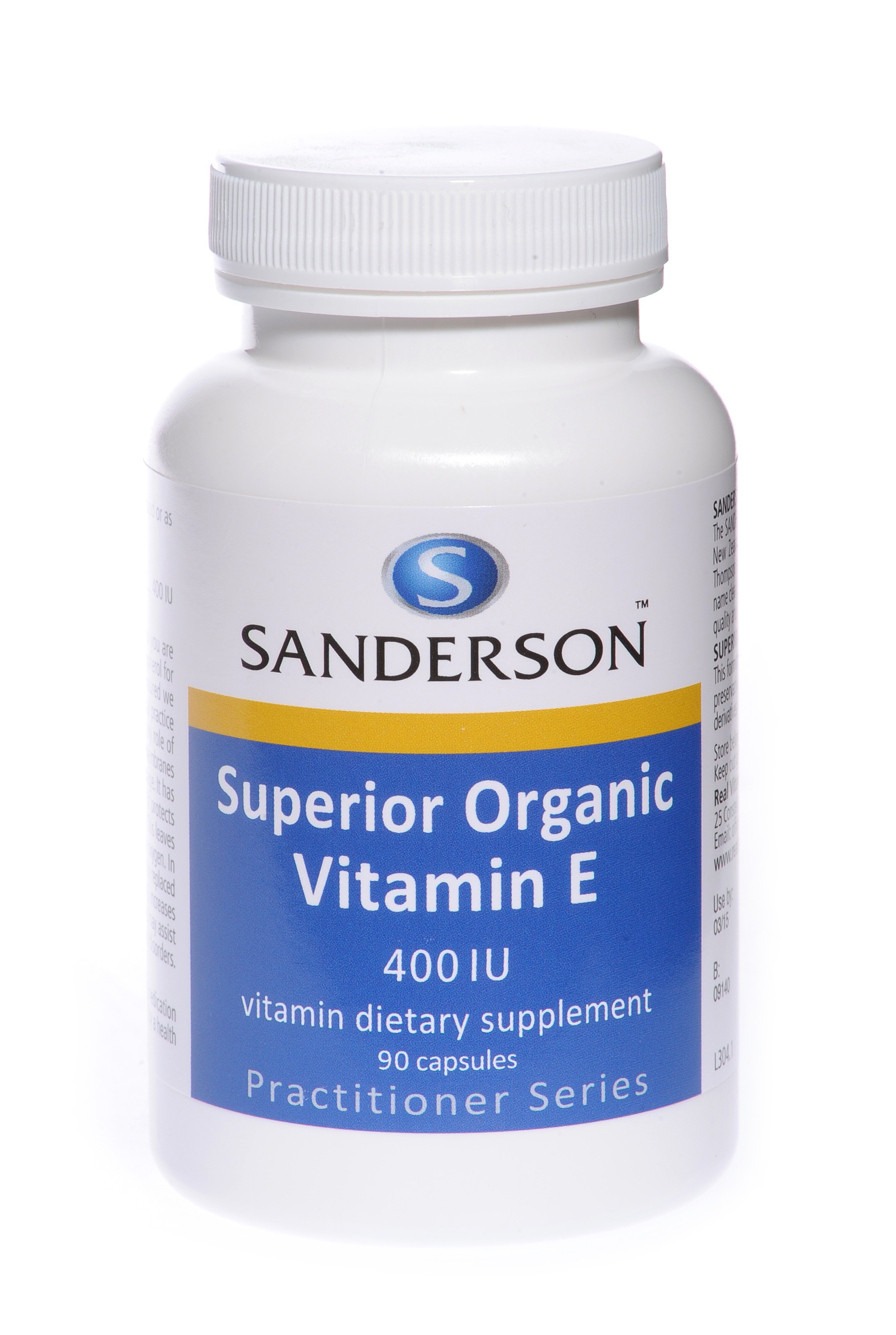 Sanderson Superior Organic Vitamin E 400iu 90 Capsules