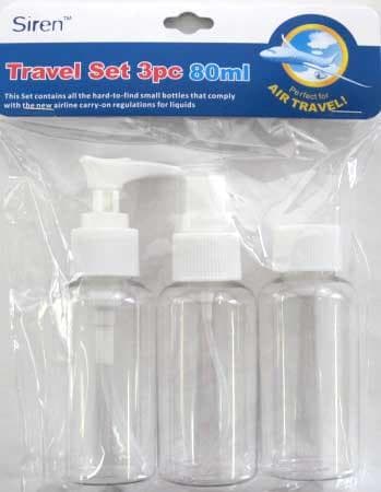 Siren Travel Bottles 80ml 3 Pieces