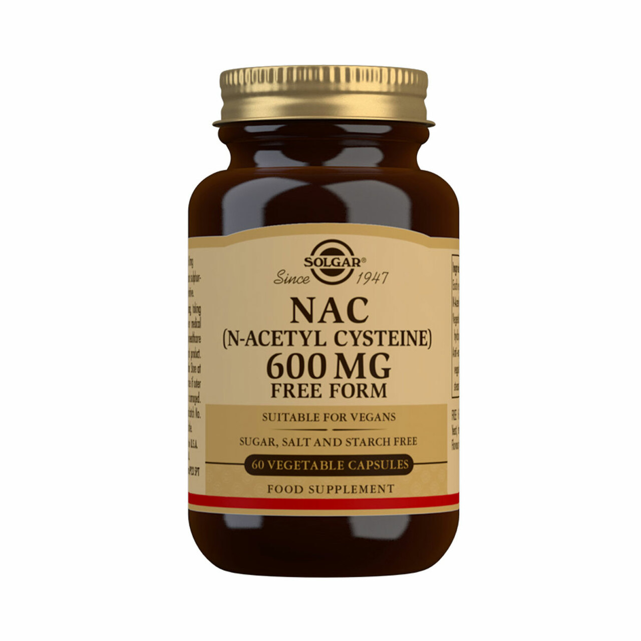 Solgar NAC N-Acetyl Cysteine 600mg 60 Capsules
