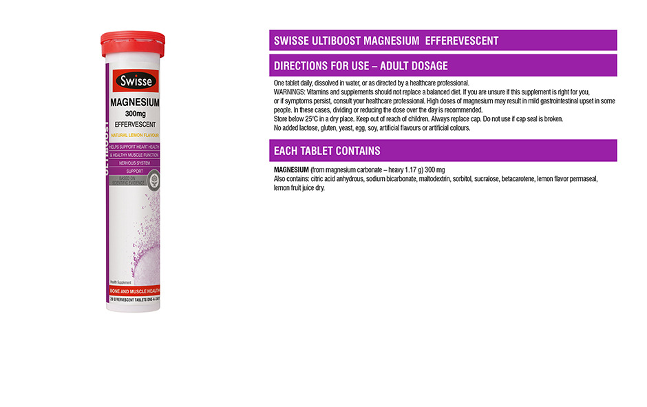 Swisse Ultiboost Magnesium Effervescents 40 Tablets